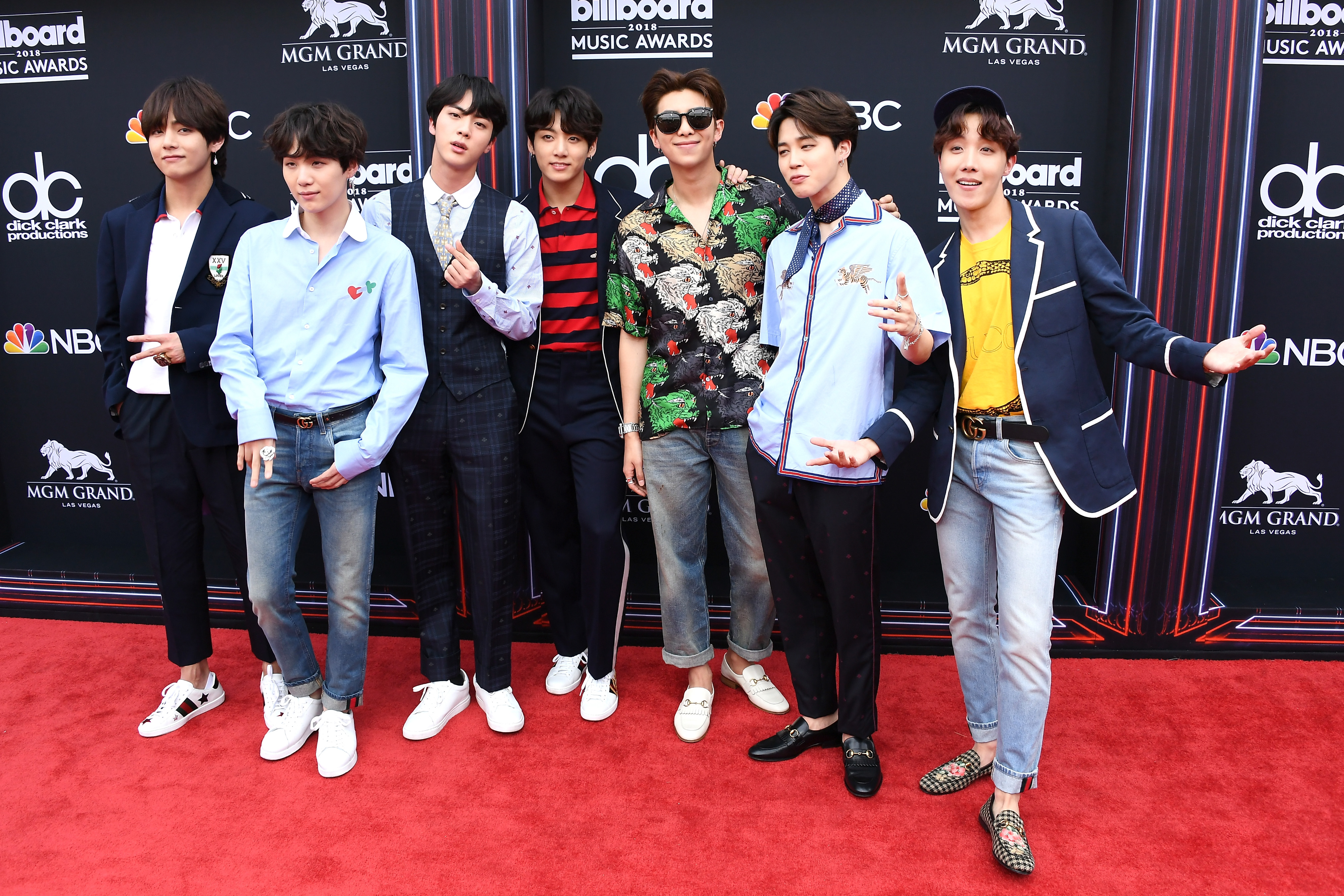 LAS VEGAS, NV - MAY 20:  Musical group BTS attends the 2018 Billboard Music Awards at MGM Grand Garden Arena on May 20, 2018 in Las Vegas, Nevada.  (Photo by Steve Granitz/WireImage)