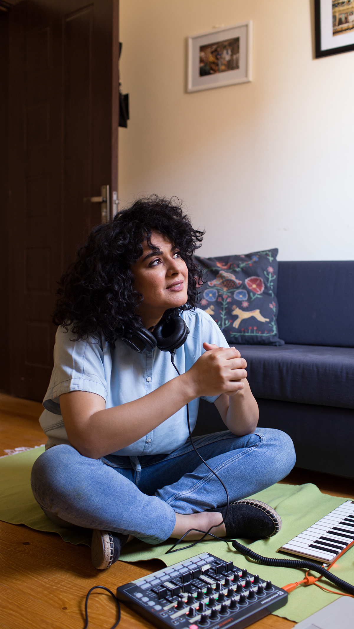 Dina El Wedidi at her home music studio in Egypt, May 4, 2019.