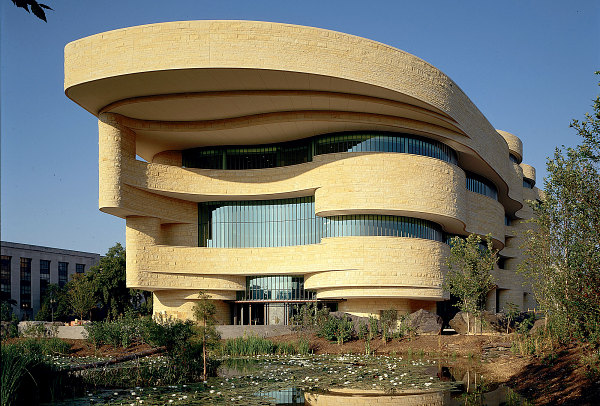 Exterior photo of the National Museum of the American Indian
