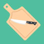 knife on cutting board icon