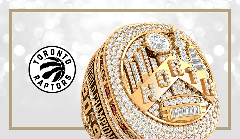 Official Toronto Raptors championship ring with logo. Watch the press release video by Baron/Axle on how the ring was made