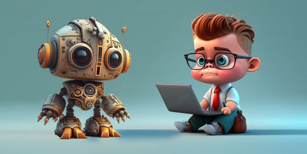 chatGPT,Ai,Spielzeug,Karikatur,Laptop,erfundener Charakter