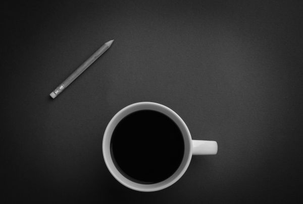 bianco e nero,bianca,cerchio,matita,caffè,tazza e nero