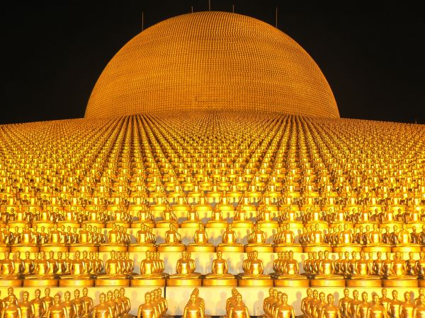 lekki, pomnik, buddyzm, religia, oświetlenie, noc