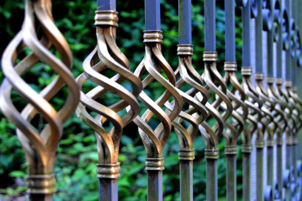 fence,metal,material,perspective,railing,green