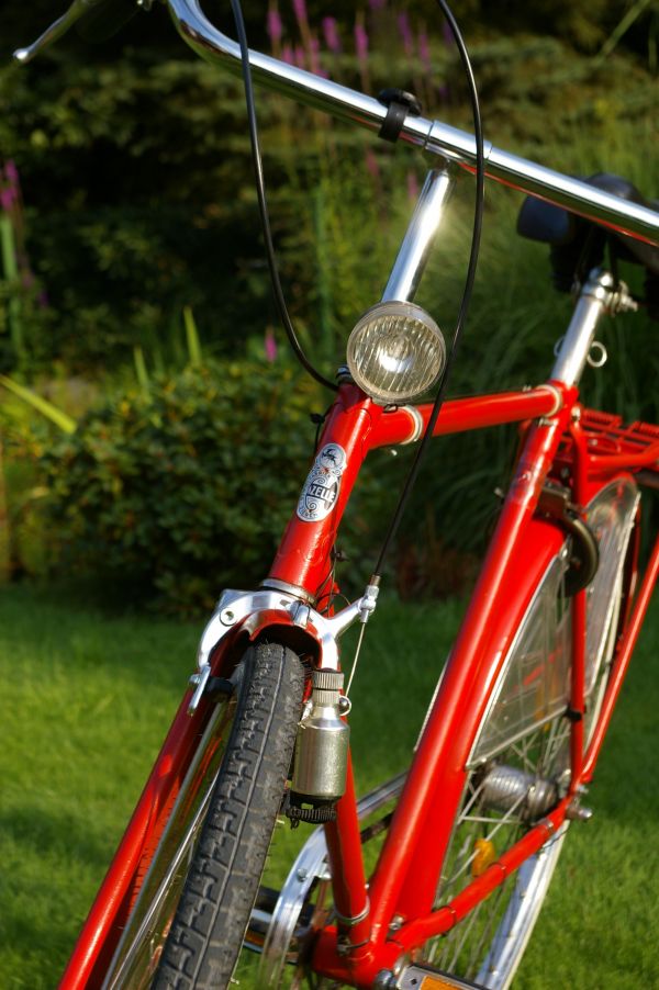 ruota, bicicletta, bicicletta, veicolo, vecchio, rosso
