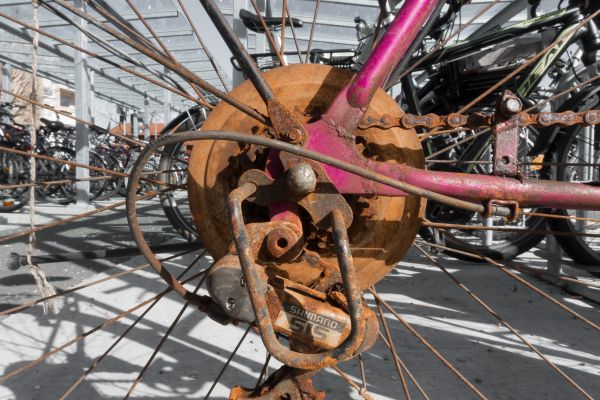 바퀴, 자전거, 자전거, 유리, 주차, 강철