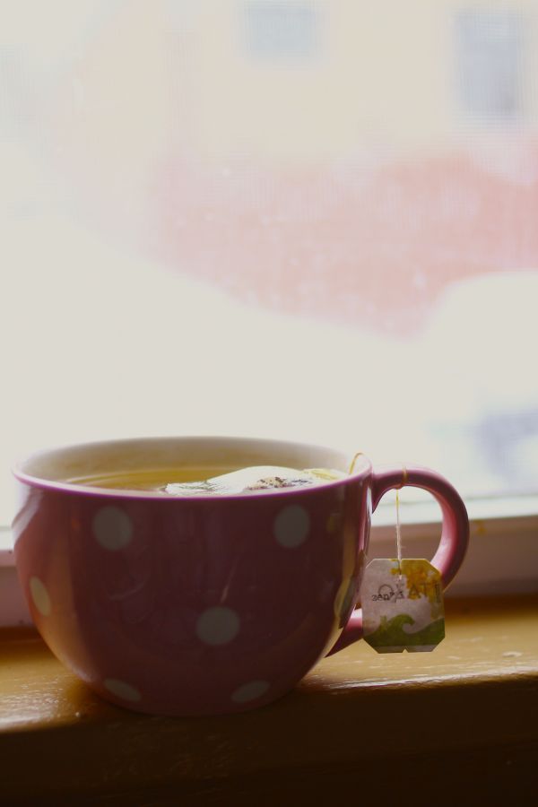 teplý,čaj,dopoludnia,kanvica na čaj,pohár,okno