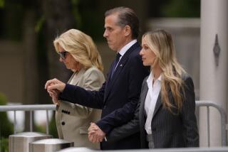 Hunter Biden, center, President Joe Biden's son, accompanied by his mother, first lady Jill Biden, left, and his wife, Melissa Cohen Biden, right, walking out of federal court after hearing the verdict, Tuesday, June 11, 2024, in Wilmington, Del. Hunter Biden has been convicted of all 3 felony charges in the federal gun trial. (AP Photo/Matt Rourke)