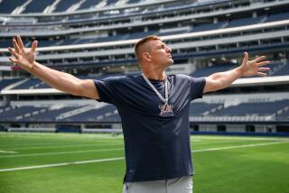 Former NFL tight end Rob Gronkowski stands at SoFi Stadium.