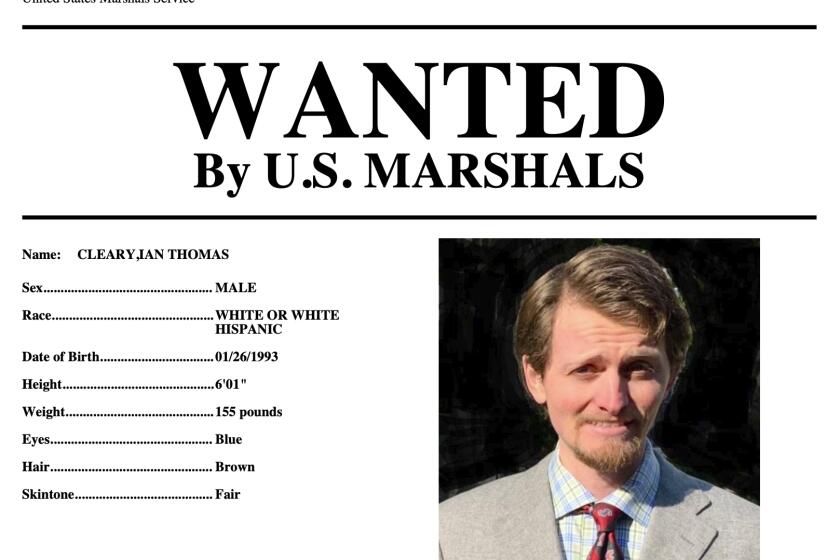 FILE - This wanted poster provided by the U.S. Marshals shows Ian Cleary, of Saratoga, Calif. U.S. marshals have been leading the two-year search for Cleary since prosecutors charged him with sexually assaulting a young woman in 2013 at Gettysburg College. Cleary, accused of sexually assaulting a Pennsylvania college student in 2013 and later sending her a Facebook message that said, “So I raped you,” has been detained in France after a three-year search. (U.S. Marshals via AP)