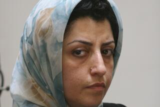 FILE - Prominent Iranian human rights activist Narges Mohammadi attends a meeting on women's rights in Tehran, Iran, on Aug. 27, 2007. A court in Iran has slapped imprisoned Nobel Peace Prize laureate Narges Mohammadi with an additional sentence of 15 months for allegedly spreading propaganda against the Islamic Republic, her family said Monday Jan. 15, 2024. (AP Photo/Vahid Salemi, File)