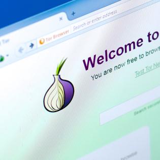 The Tor website open in a browser window.