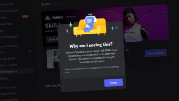 An example of paid promotion within the Discord desktop app