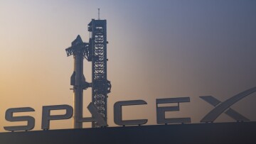 SpaceXs Starship rocket stacked on a launch pad in Starbase before the fourth test flight