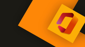 Microsoft Office logo full color on yellow background