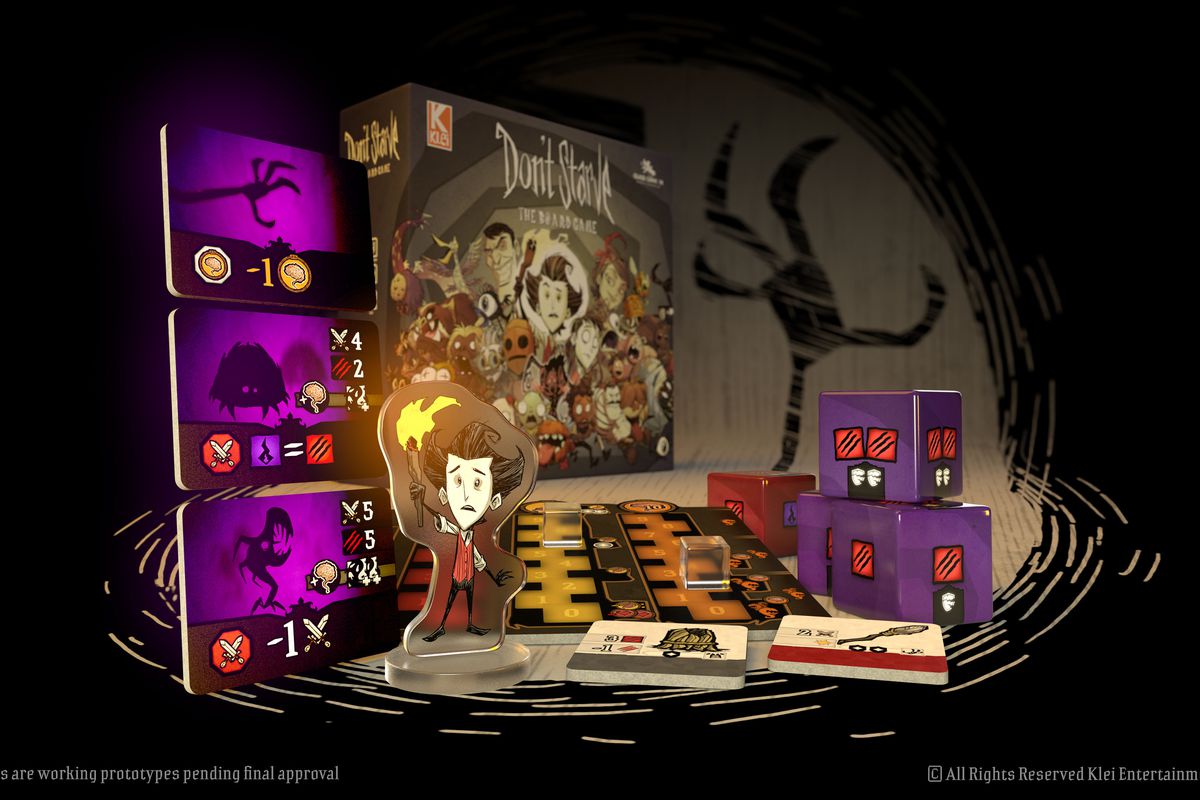 Wilson, the main character from Don’t Starve, rendered as a 2D acrylic standee for a render of the early prototype of Don’t Starve: The Board Game.