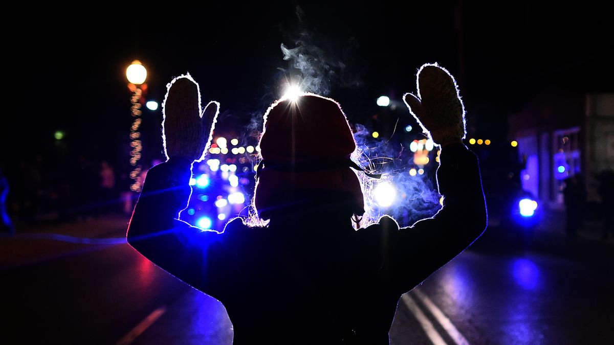 A protester in Ferguson, Missouri.