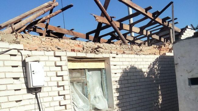 Последствия обстрела со стороны ВСУ в Новой Каховке в Херсонской области