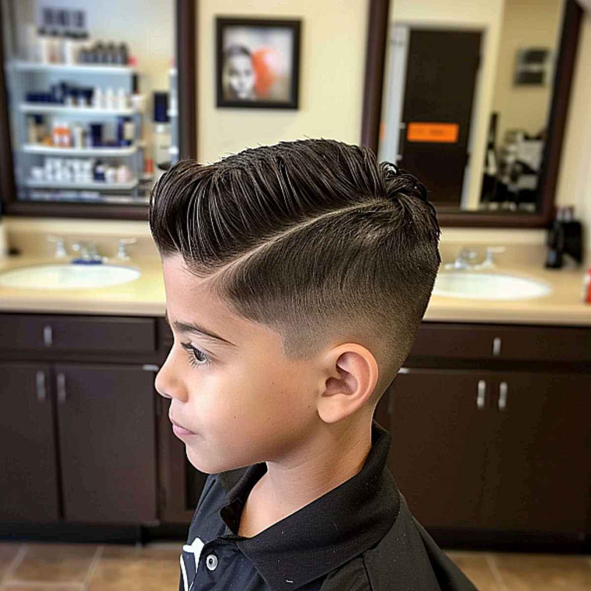 A low fade haircut that's tapered for boys
