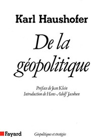 Cover of: De la géopolitique