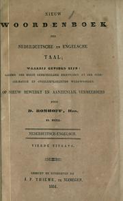 Cover of: New dictionary of the English and Dutch language by D. Bomhoff