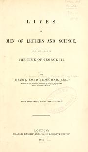 Cover of: Lives of men of letters & science who flourished in the time of George III.