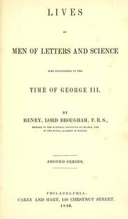 Cover of: lives of men of letters and science: who flourished in the time of George III