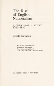 Cover of: The rise of English nationalism : a cultural history, 1740-1830 by 