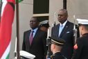 US Secretary of Defense Lloyd Austin (right) welcomes Kenyan President William Ruto to the Pentagon