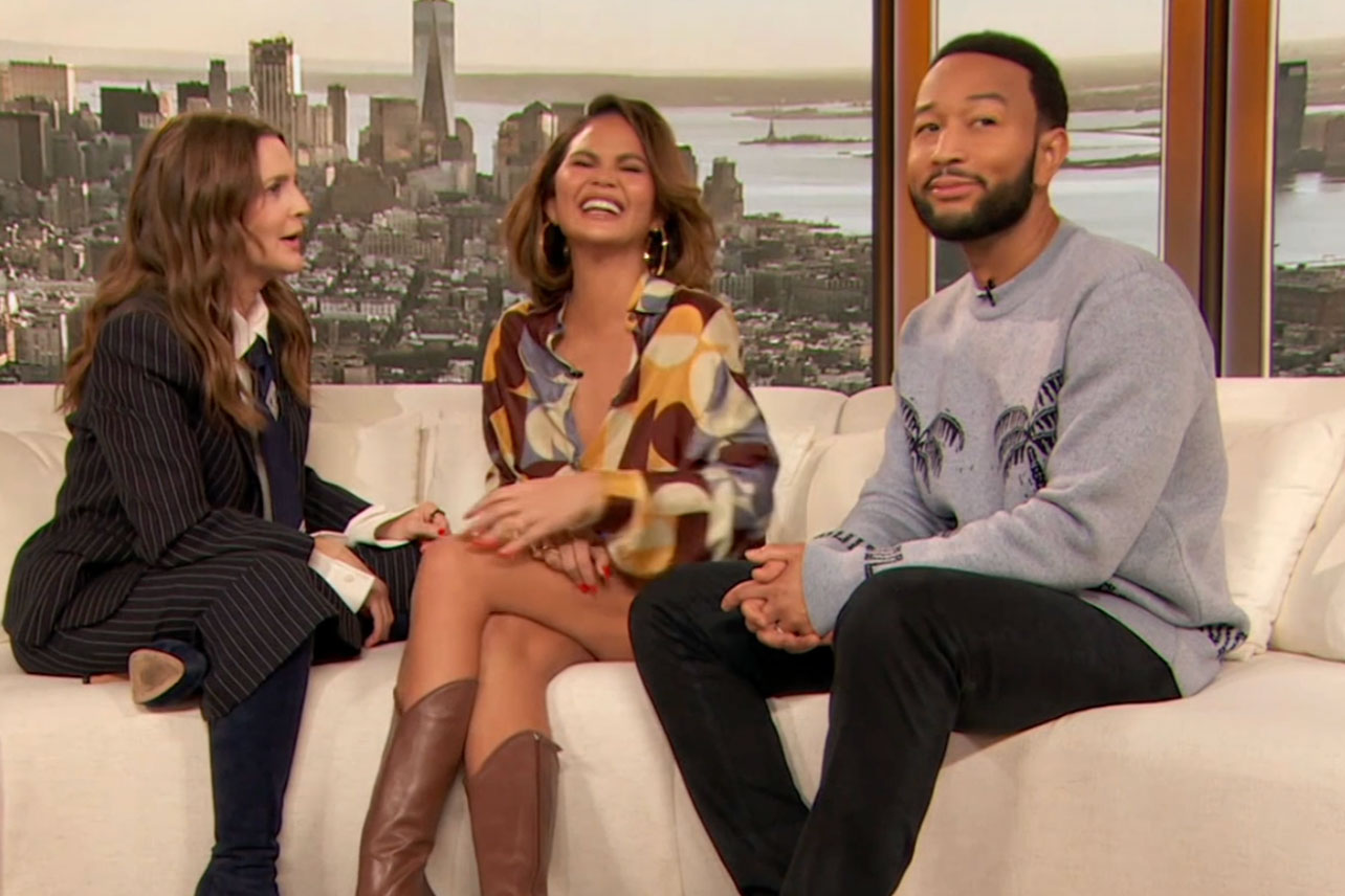 Chrissy Teigen Stuns John Legend On 'The Drew Barrymore Show' With Reveal About Her Exes: "Wow"