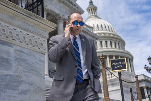 Rep. Bob Good, R-Va., chairman of the conservative House Freedom Caucus, leaves the Capitol after votes, in Washington, Tuesday, April 30, 2024. (AP Photo/J. Scott Applewhite)