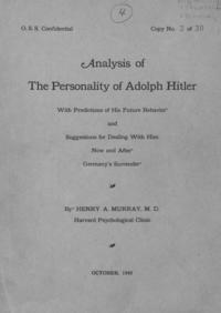 View Analysis of the Personality of Adolph Hitler