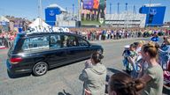 Mourners lined the streets outside Everton&#39;s Goodison Park in Liverpool to pay their respects to Alfie