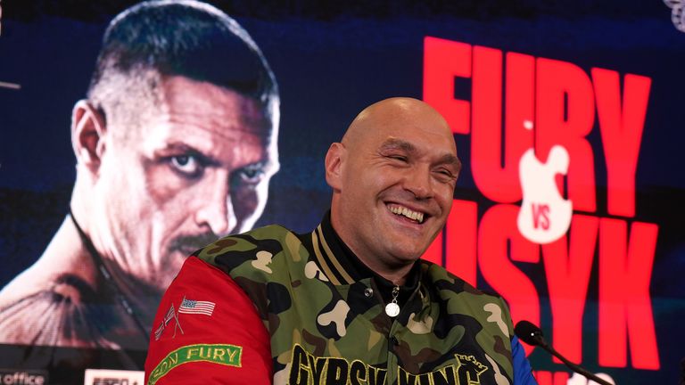 Tyson Fury during a press conference last month. Pic: PA