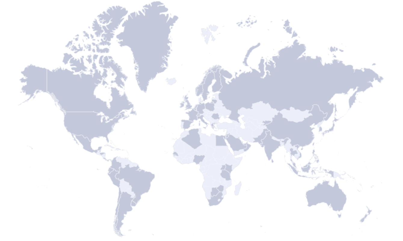 Map of countries featuring Economist Education students