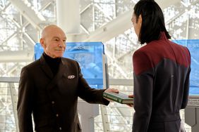 Patrick Stewart's Jean-Luc Picard greets Evan Evagora's Elnor, the first full-blooded Romulan to join Starfleet Academy in 'Star Trek: Picard'
