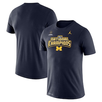 Michigan Wolverines Jordan Brand College Football Playoff 2023 National Champions Legend Performance T-Shirt - Navy