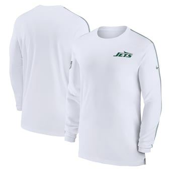 New York Jets Nike Sideline Coach UV Performance Long Sleeve T-Shirt - White