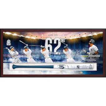 Aaron Judge New York Yankees Fanatics Authentic American League Home Run Record Framed Shadowbox Collage with an Autographed Home Run Logo Louisville Slugger Bat
