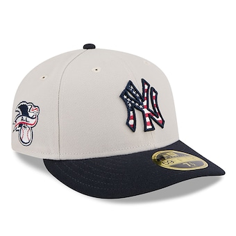  New York Yankees New Era 2024 Fourth of July Low Profile 59FIFTY Fitted Hat - Khaki/Black