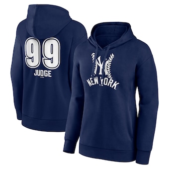 Aaron Judge New York Yankees Fanatics Women's Fastball Player Name & Number Pullover Hoodie - Navy