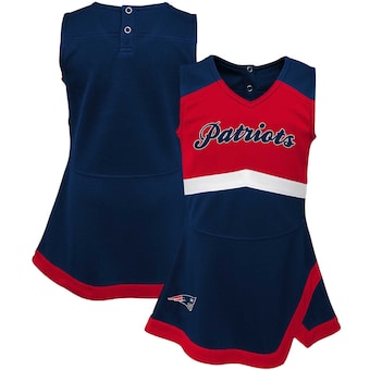 New England Patriots Girls Infant Cheer Captain Jumper Dress - Navy