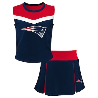 New England Patriots Girls Youth Spirit Two-Piece Cheerleader Set - Navy