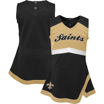 New Orleans Saints Girls Infant Cheer Captain Jumper Dress - Black