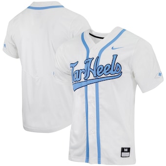North Carolina Tar Heels Nike Replica Full-Button Baseball Jersey - White