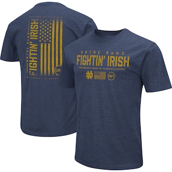 Notre Dame Fighting Irish Colosseum OHT Military Appreciation Flag 2.0 T-Shirt - Navy