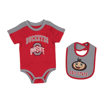 Ohio State Buckeyes Colosseum Newborn & Infant Encore Bodysuit & Bib Set - Scarlet
