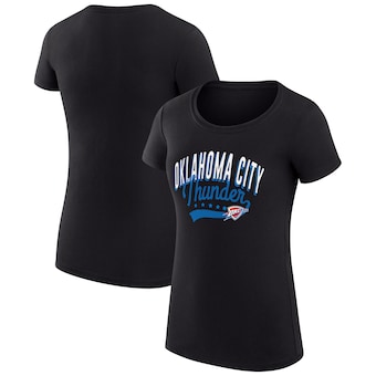  Oklahoma City Thunder G-III 4Her by Carl Banks Women's Filigree Logo Fitted T-Shirt – Black