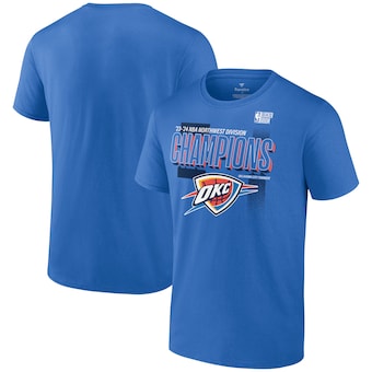  Oklahoma City Thunder Fanatics 2024 Northwest Division Champions Locker Room T-Shirt - Blue